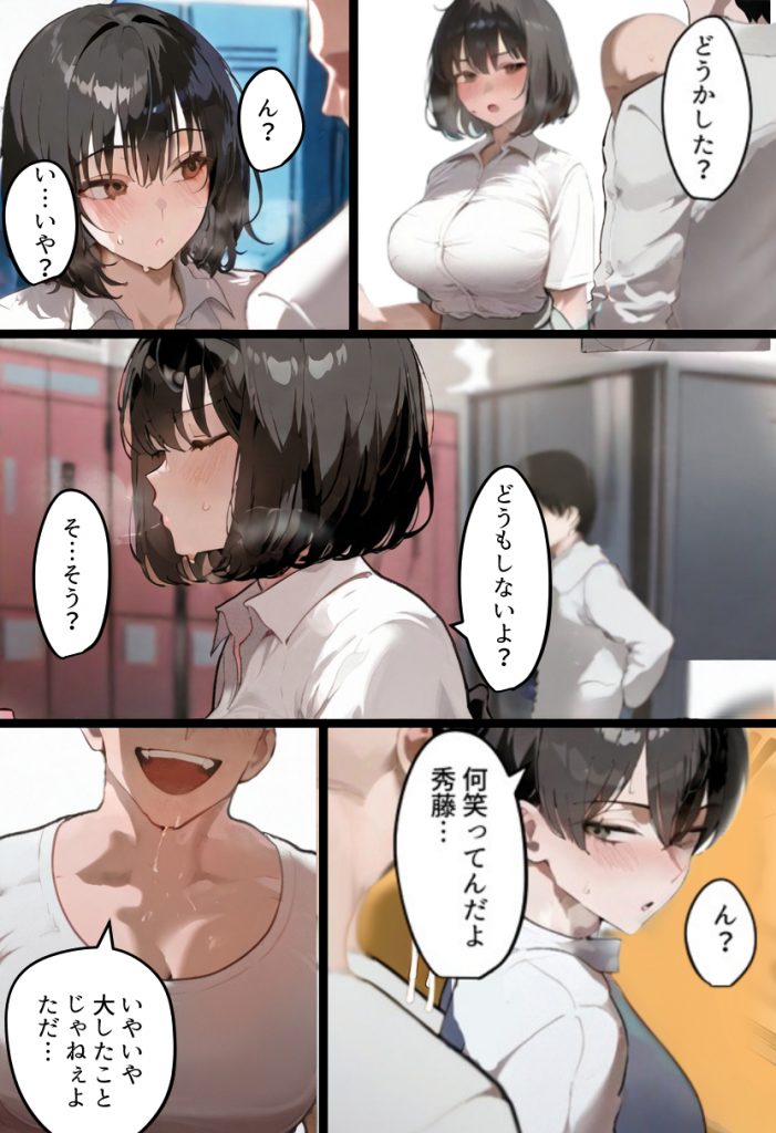 俺の爆乳競泳カノは大会裏で童貞坊主に筆下ろし強要され乳首イキから孕ませSEX漬けにされてた話 サンプル画像22