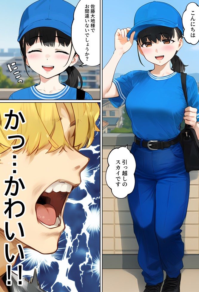 【実話】引っ越し見積もり中、新人ちゃん（22）のバキバキスマホにマチアプ通知！ヤリモク男子から「俺が」守らなきゃwww サンプル画像17