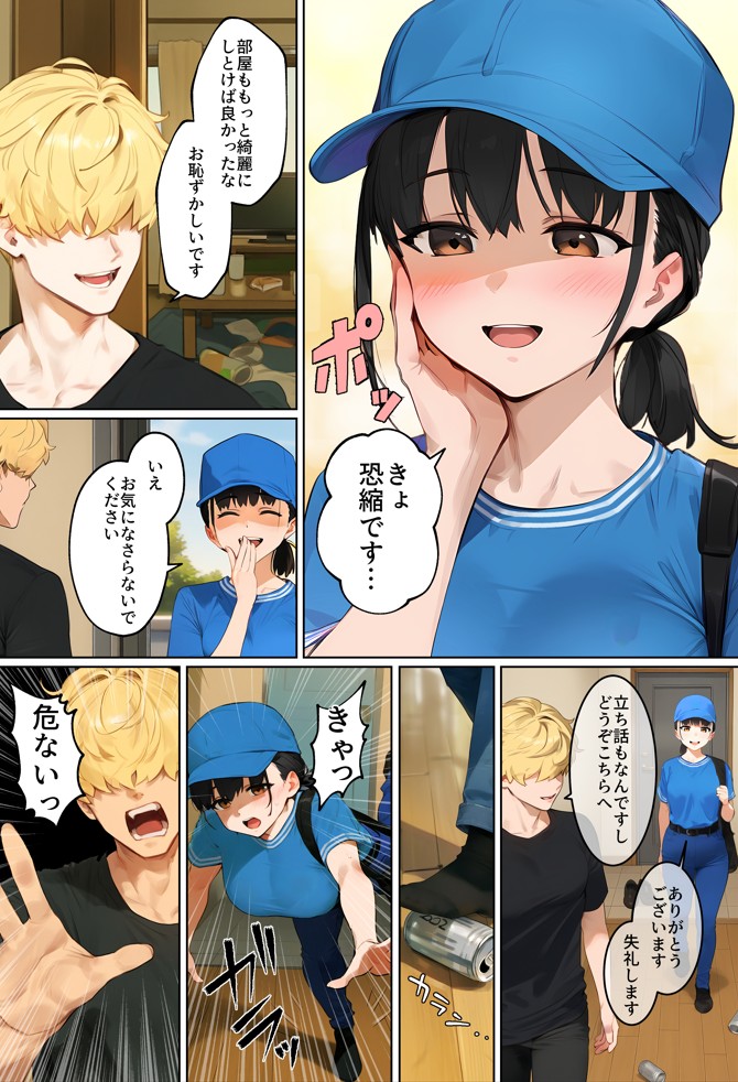 【実話】引っ越し見積もり中、新人ちゃん（22）のバキバキスマホにマチアプ通知！ヤリモク男子から「俺が」守らなきゃwww サンプル画像19